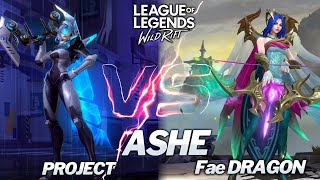 Project Ashe VS Fae Dragon Ashe Skins Comparison Wild Rift [upl. by Adnolehs]