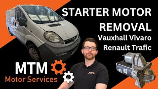 Starter motor removal on a 19 Vauxhall Vivaro  Renault Trafic [upl. by Gelasias]