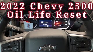 2022 Chevrolet Silverado 2500 Oil Change Reminder Oil Life Reset [upl. by Rolyt975]