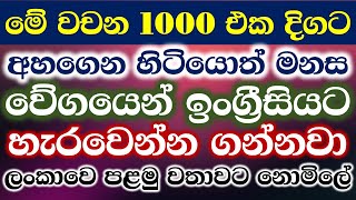 1000 Most Common English Words with Example Sentences  1000 Practical English Patterns in Sinhala [upl. by Dygert]