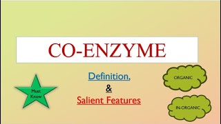 CoEnzymes Definition and Salient Features enzymes 4 [upl. by Ayekan]