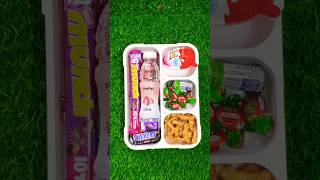 Kinder Joy Chocolate Wafer Pan amp Mint Candy Jelly Kurkure amp Litchi Juice Lunch Box Ideas 🥰 😋 [upl. by Asinla]