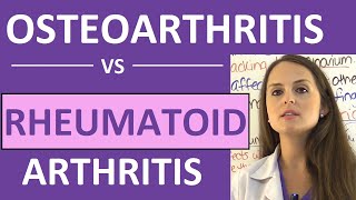 Osteoarthritis vs Rheumatoid Arthritis Nursing  Symptoms Pathophysiology Treatment Mnemonic NCLEX [upl. by Babs654]