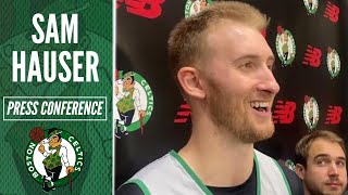 Sam Hauser Ready to Play for Danilo Gallinari on Celtics  Practice Scrum [upl. by Warwick]