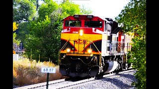 Railfanning PART 12 ET44ACH leader Warbound DP KCS leader amp BNSF 749 unit DP [upl. by Beshore]