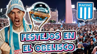 FESTEJOS EN EL OBELISCO EN VIVO RACING CAMPEON de la COPA SUDAMERICANA 2024  COSTAS IDOLO y HÉROE [upl. by Ibson]