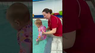 Lulu 16 Months Safety Turns Underwater babyswimming  swimlessons swimclass [upl. by Nitsud]