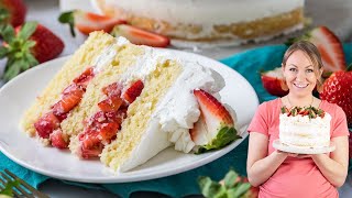 Strawberry Shortcake Taken to the Next Level Strawberry Shortcake Cake [upl. by Ahsinyar]