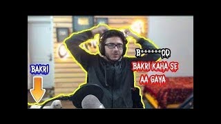 CARRYMINATI SPOOKED BY BAKRI WHILE STREAMING [upl. by Eichman]