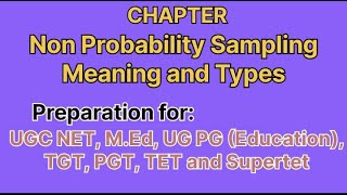 Non Probability Sampling II Types of Non Probability Sampling Like Share and Subscribe [upl. by Waldack]