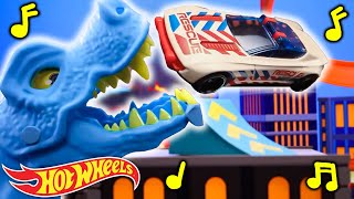 Ven a pisotear y morder 🦖  Canción Infantil Video musical de Hot Wheels¡ 🎵 [upl. by Gib]