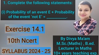 Question 1  Exercise 141  Probability  Class 10th Ncert vrindaclasses7412 [upl. by Valentia]