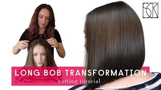 LOBLONG BOB HAIRCUT TRANSFORMATION  tutorial by SANJA KARASMAN [upl. by Irfan]