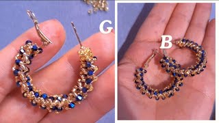 APRENDE Hacer ARETES Con hilo y aguja  CUENTAS DE SEMILLA  Aretes Redondos Fácil tutorial 🗣 [upl. by Yhtomot596]