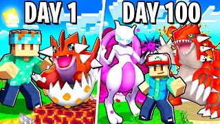 I Spent 100 DAYS in LEGENDARY PIXELMON Pokémon in Minecraft [upl. by Cicely]