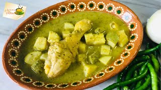 POLLO EN SALSA VERDE con calabazitas 🥒 recetas economicas [upl. by Flyn]