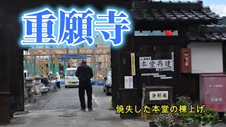 重願寺 岡山県真庭市 焼失した本堂の棟上げ [upl. by Arrim763]