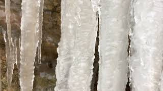 Massive Icicles at Porth Trecastell Cable Bay beach on Anglesey 3rd March 2018 [upl. by Aiouqes]