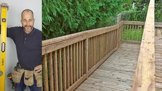 DIY DECK Part 6  Building Deck Railings [upl. by Alleoj657]