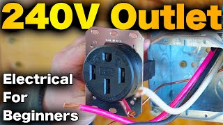 How To Install A 240V Outlet In Garage  EV Car Charger Welder And Electric Range Hubbell 14 50 [upl. by Stroud]