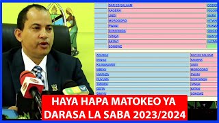 MATOKEO YA DARASA LA SABA 20232024 [upl. by Cioffred205]