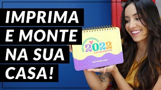 Planner 2022 para imprimir em casa  modelo horizontal [upl. by Nnylireg]