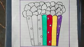 Popcorn Drawing Tutorial  Ayesha Kiran Arts 2024 [upl. by Neri]