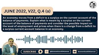 A Level Economics  Paper 2  Sample Essay  Current Account  Balance of Payments [upl. by Iruyas317]