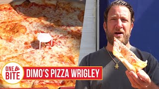 Barstool Pizza Review  Dimos Pizza Wrigley Chicago IL [upl. by Grewitz106]