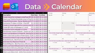 Create calendar from Excel or CSV using Outlook or Lists [upl. by Laural290]