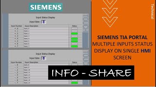 Inputs status display using single HMI Screen  TIA Portal V14 [upl. by Feola]