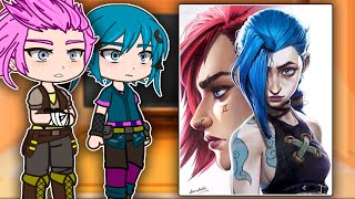 Past Arcane React To Future  Jinx and Vi  Gacha react [upl. by Enerak]