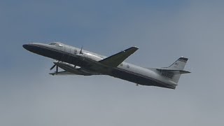 RARE US Army Corps of Engineers Fairchild Swearingen Metroliner N55CE Takeoff from PDX [upl. by Maitland814]