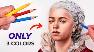 Drawing a Portrait with ONLY PRIMARY COLORS [upl. by Adnale]