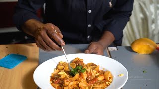 CHEF MOSES ATWERETSE UBURYO BWOROSHYE WATEKA RISCOSSA PASTA DISH [upl. by Anrak]