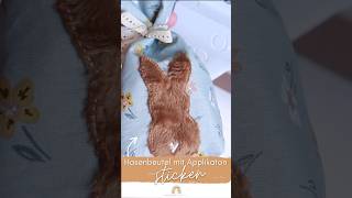 Einfache Hasenbeutel sticken 🧵🐰 stickmaschine ostern diy [upl. by Annawek]