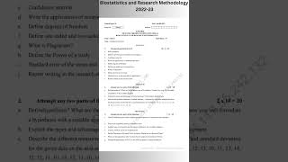 BPharma 8th sem Biostatistics and Research Methodology 202223 question paper pharmacyaktuquesti [upl. by Humfrey]