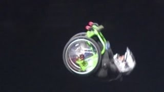 Amazing Stunts Worlds first man to do a double back flip in a wheelchair [upl. by Ardnos831]