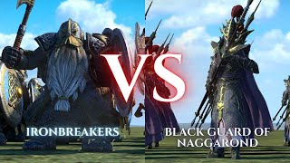 WARHAMMER III Total War  Ironbreakers VS Black Guard of Naggarond [upl. by Cairistiona193]