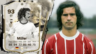 93 THUNDERSTRUCK ICON GERD MULLER PLAYER REVIEW FC 24 [upl. by Auqinahs951]