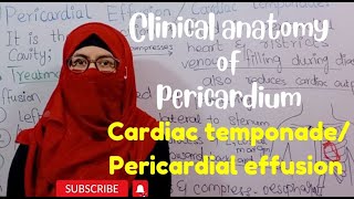 Clinical anatomy of pericardium  Pericardial effusion cardiac temponade Dysphagia thorax anatomy [upl. by Seuqcaj]