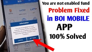 BOI Mobile you are not enabled fund problem fixed  BOI Mobile card service option not open [upl. by Leryt]