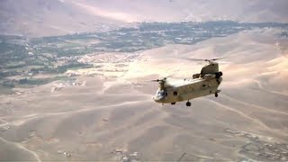 Chinook Helicopter Over Afghanistan  Great Aerial Footage of CH47 Chinook [upl. by Eilsew]