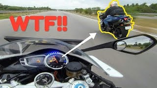 DAYTONA 675R vs R1 230kmph  INSANE INDIAN STREET RACE [upl. by Noroj]