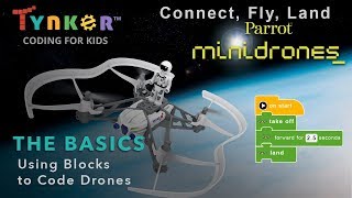 Program Parrot Mini Drone with Tynker App 2017  Connect Take Off Land [upl. by Perrie]