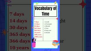 Vocabulary of Time  The Study Corner  shorts [upl. by Rheba]