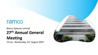 27th Annual General Meeting of Ramco Systems [upl. by Bremen]