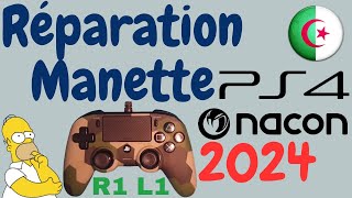 comment réparer nettoyer manette PS4 filaire playstation4 NACON R1 L1 HS fonctionne marche plus tuto [upl. by Gayel]