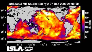 Ocean Infrasound Global Microbarom Detections 09120411 [upl. by Eiramaneet418]