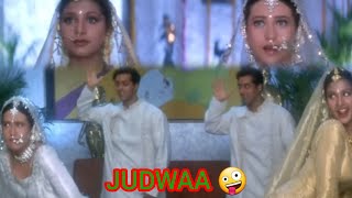 1997👈Salman Khan💪1st Double rol movie👌JUDWA🤪Salman❤️Karishma❤️Rambha🌹tranding👍comedy😝viralvideo🙏🙏 [upl. by Lela]